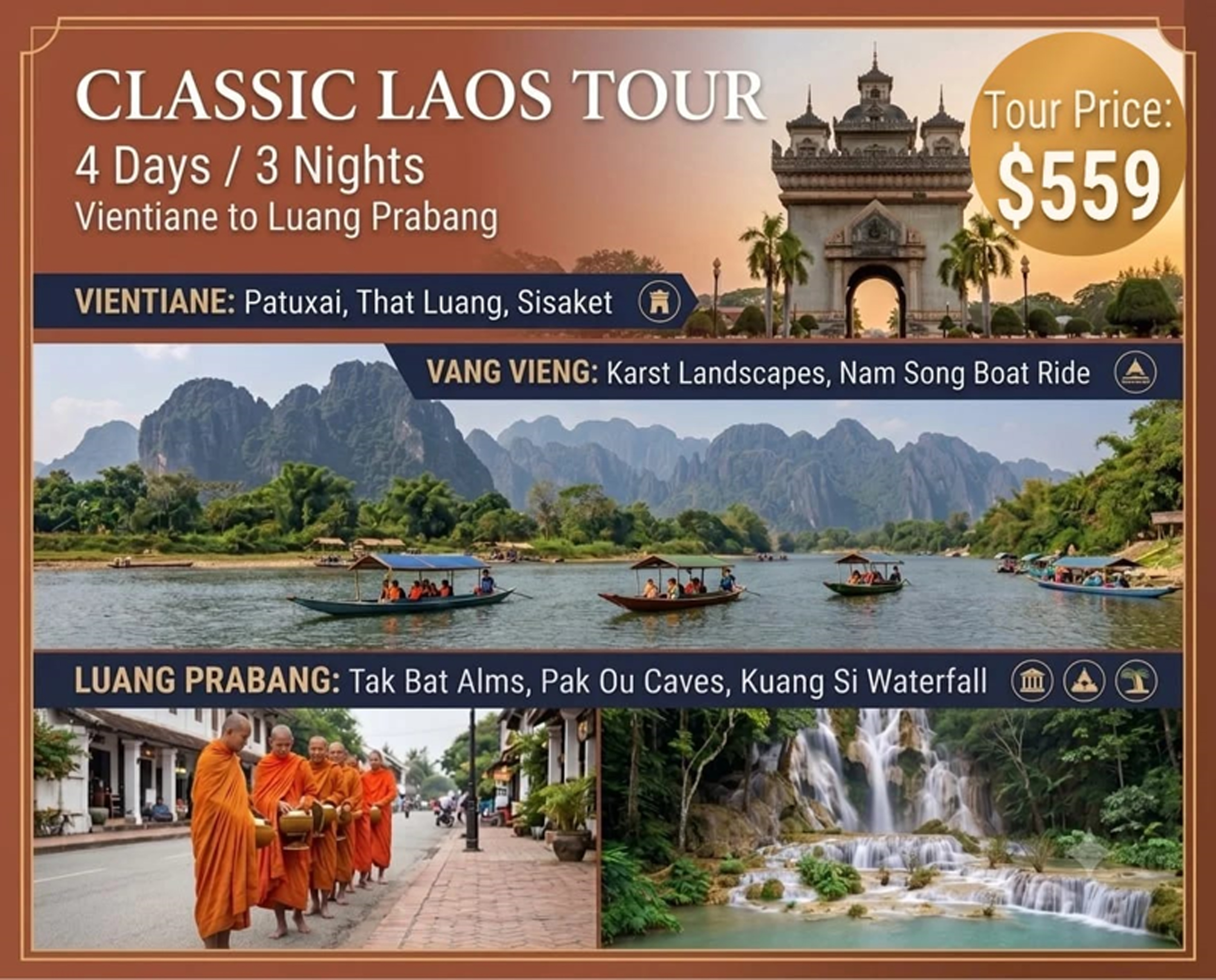 Classic Laos Tour 4 Days / 3 Nights